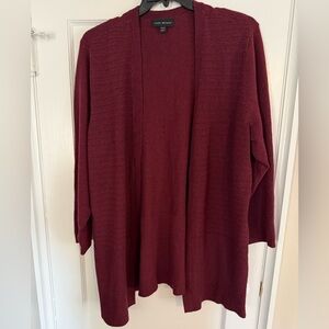 Lane Bryant Plus Size 22/24 Maroon Heatherd Long Open Front Cardigan